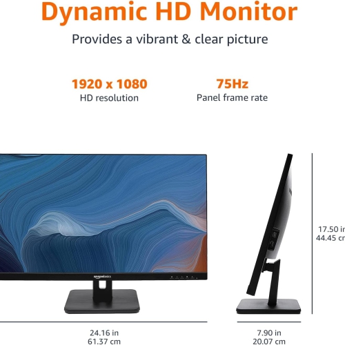 Màn hình IPS 27 inch của Amazon Basics 75 Hz Được trang bị Công nghệ AOC FHD 1080P HDMI
